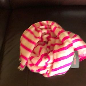 Pink striped scarf